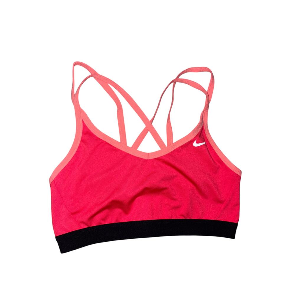 Nike Strappy Back Sports Bra Women’s Large Pink Medium Support Athletic
